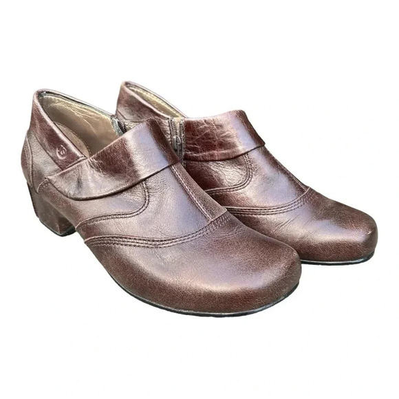 Josef Seibel Shoes - JOSEF SEIBEL Leather Ankle Bootie Women’s Size US 6 - 6.5 Brown vintage slip ons